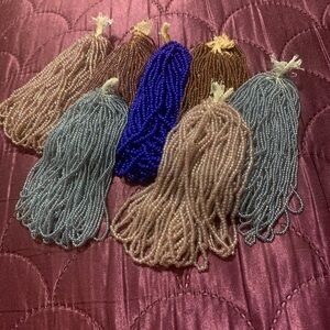 7 Hanks of glass seed beads/ 4 colors/#4